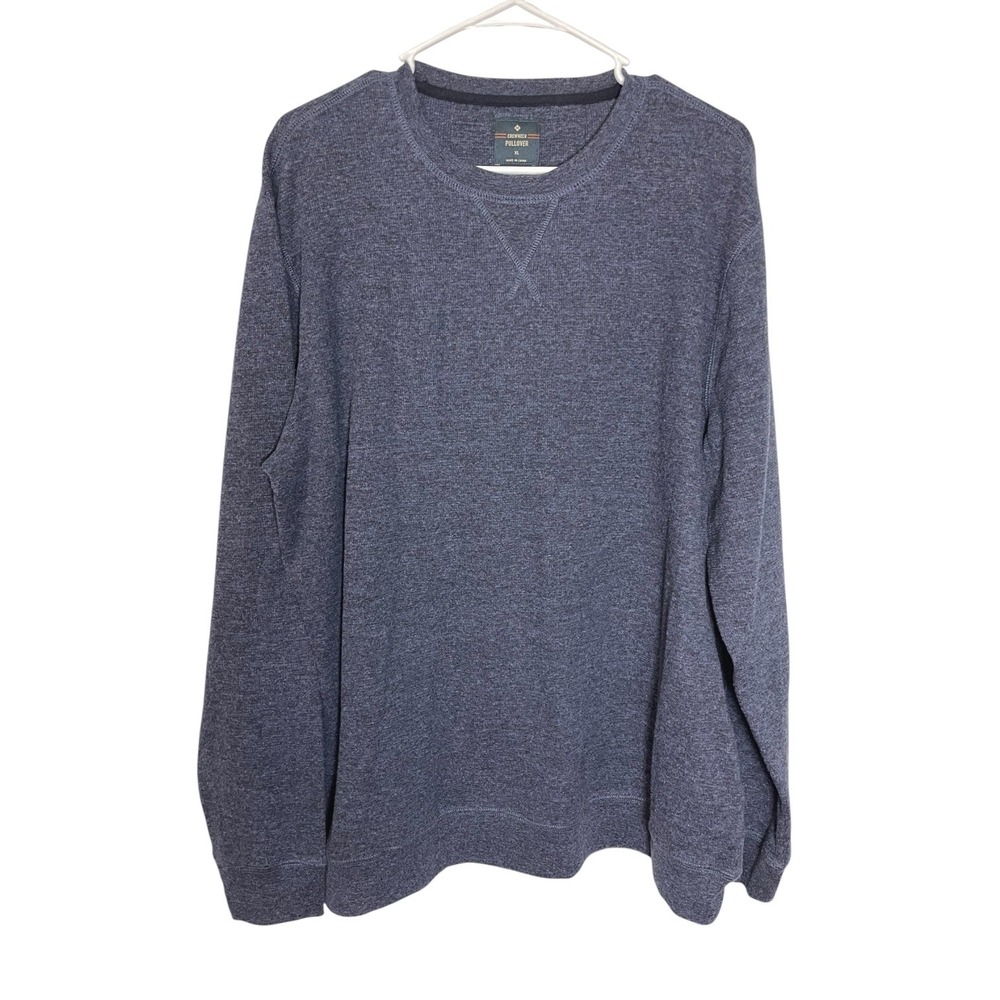 Member's Mark XL Blue Crewneck Pullover Thermal Knit Long Sleeve Dadcore
